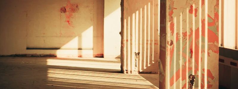 Peaceful atmosphere with plants and sunlight reflecting on the floor
